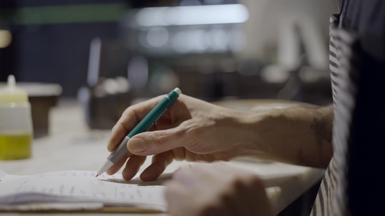 Person Writing on a Notepad