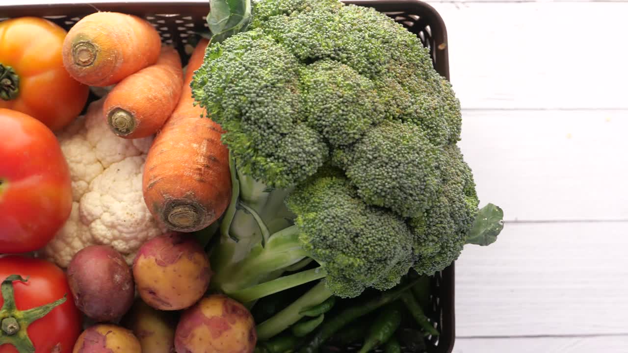 Assortment of Fresh Vegetables in a Basket