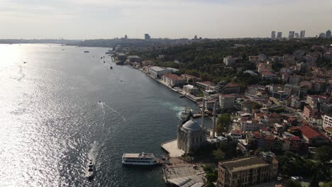 Vista-Aérea-De-La-Mezquita-De-Ortakoy-Y-El-Paisaje-Del-Puente-Del-Bósforo-De-Estambul