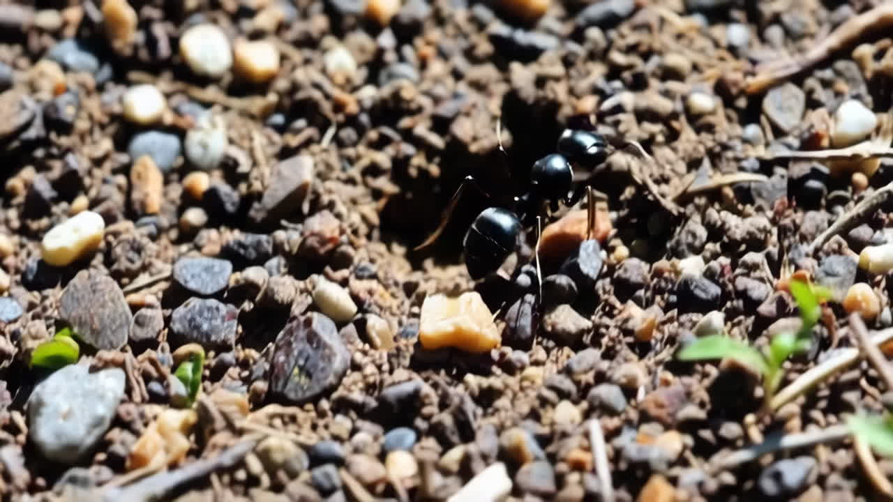 땅 위에 있는 개미