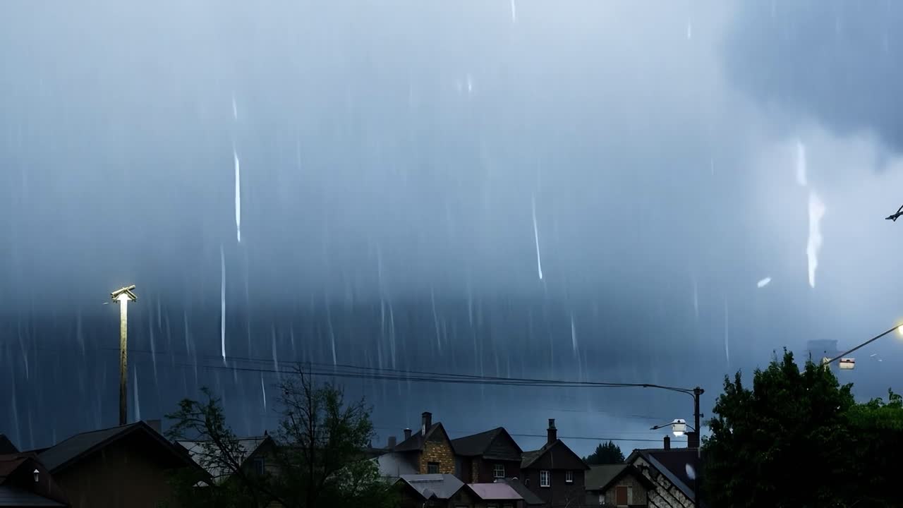 도시에서 비가 오는 날