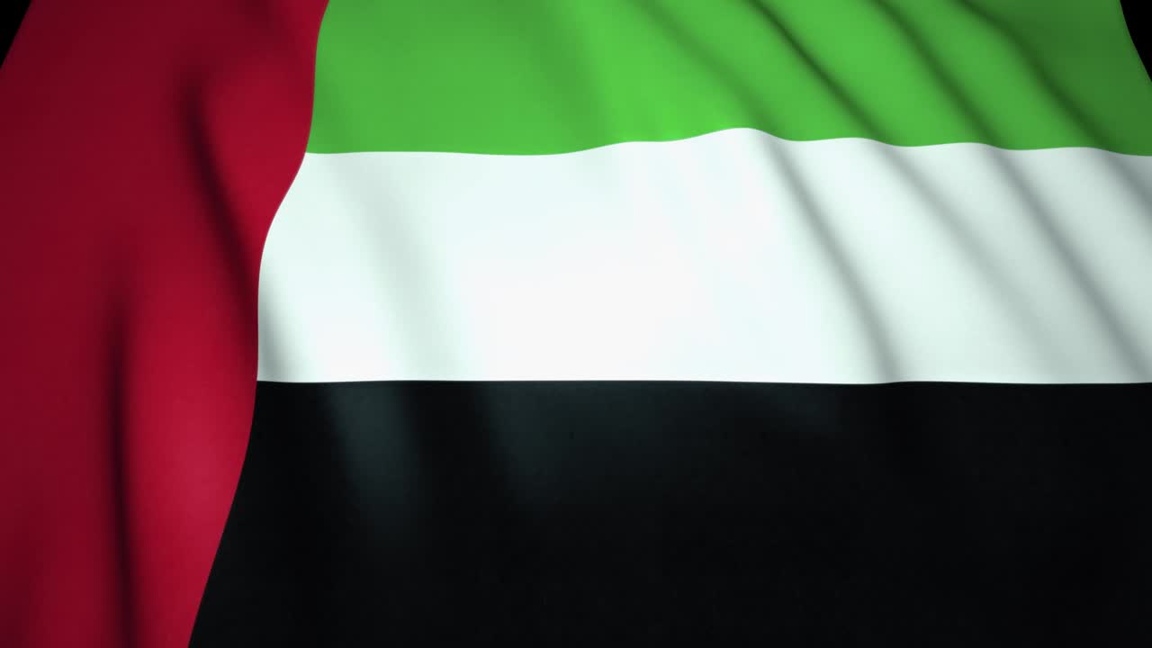 agitando la bandera realista de los emiratos árabes unidos, fondo 4k, animación en bucle