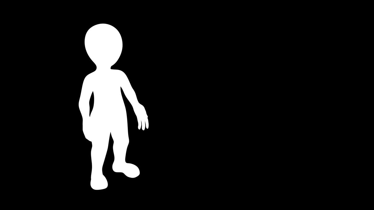 White man shows thumbs up gesture, 3d animation with alpha channel.