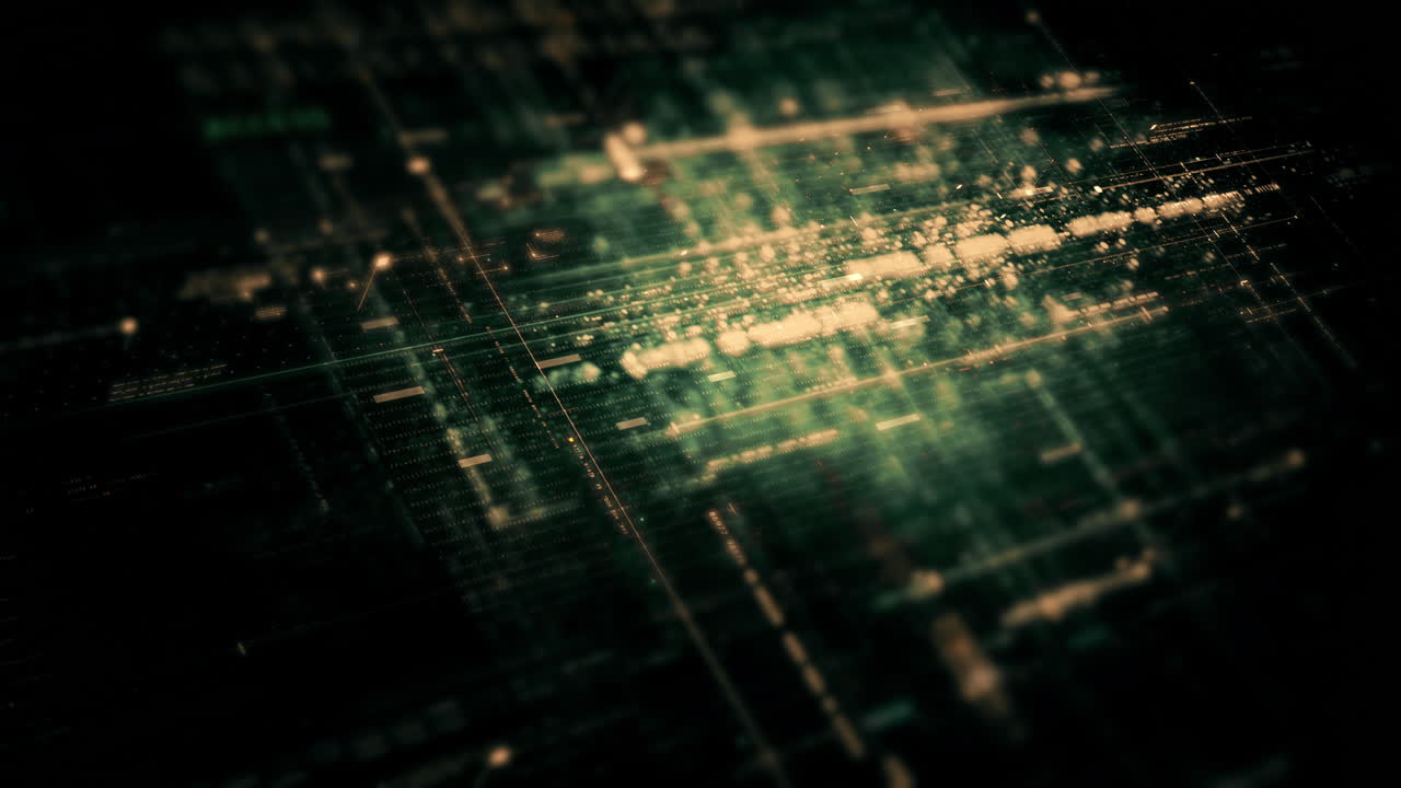 Advanced data matrix simulation UI with cutting-edge digital environment with a dynamic and immersive display of interconnected data matrix information networks systems background