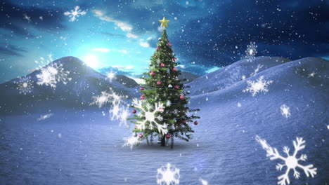 árbol de navidad y nevadas