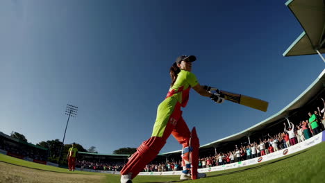 woman cricket player in action