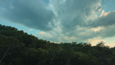 smoky mountains time-lapse of clouds, lush green forest and wild nature