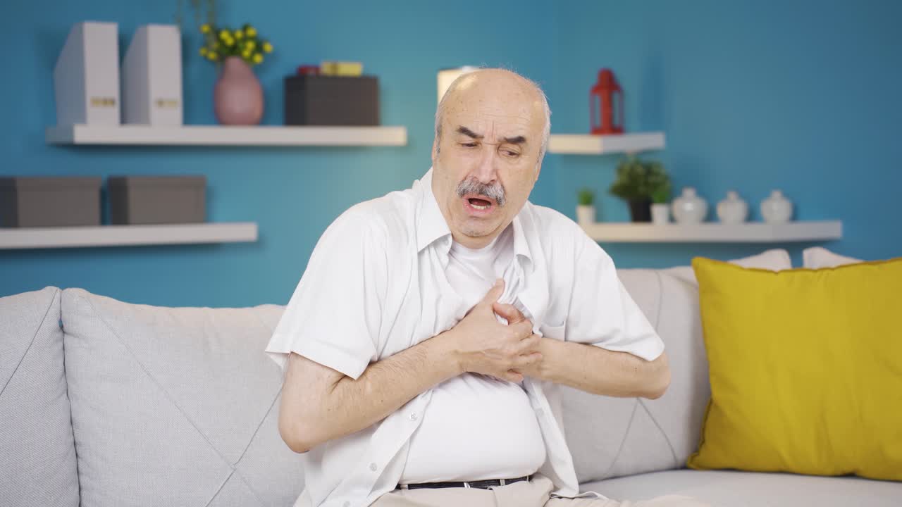 Old man with chest pain.
