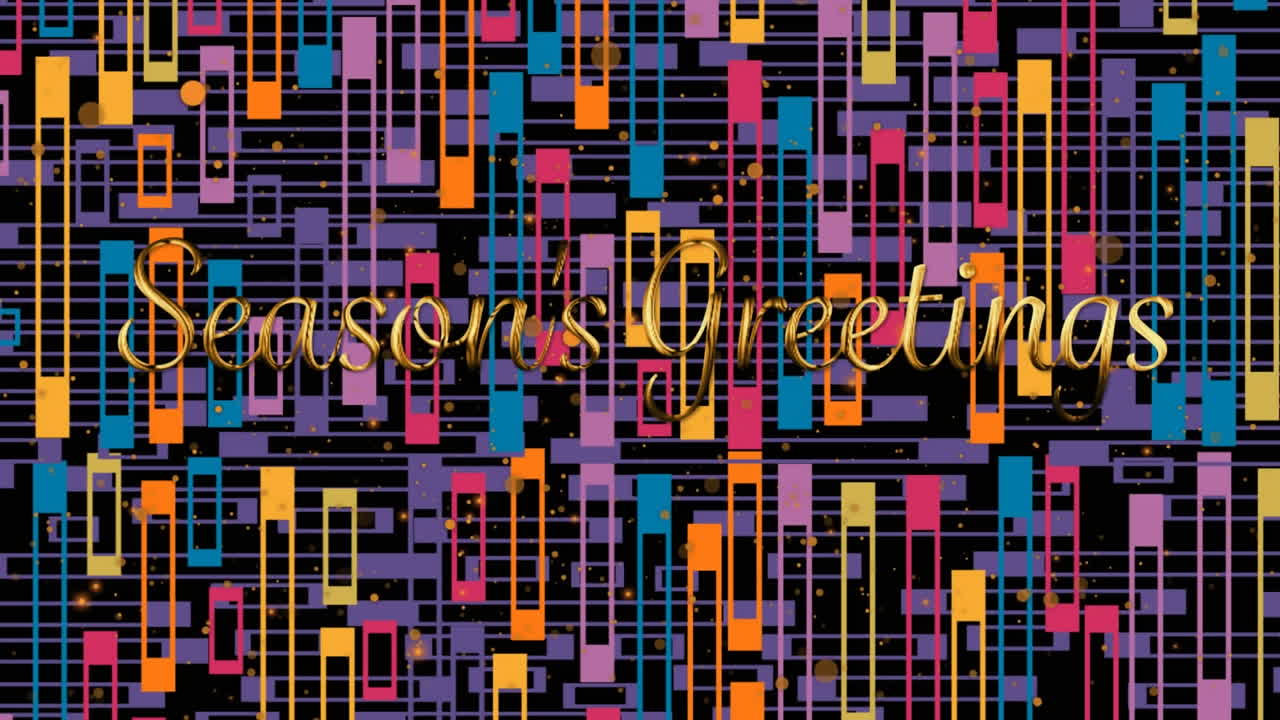 animación de felicitaciones de navidad en un fondo abstracto colorido
