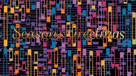 animación de felicitaciones de navidad en un fondo abstracto colorido