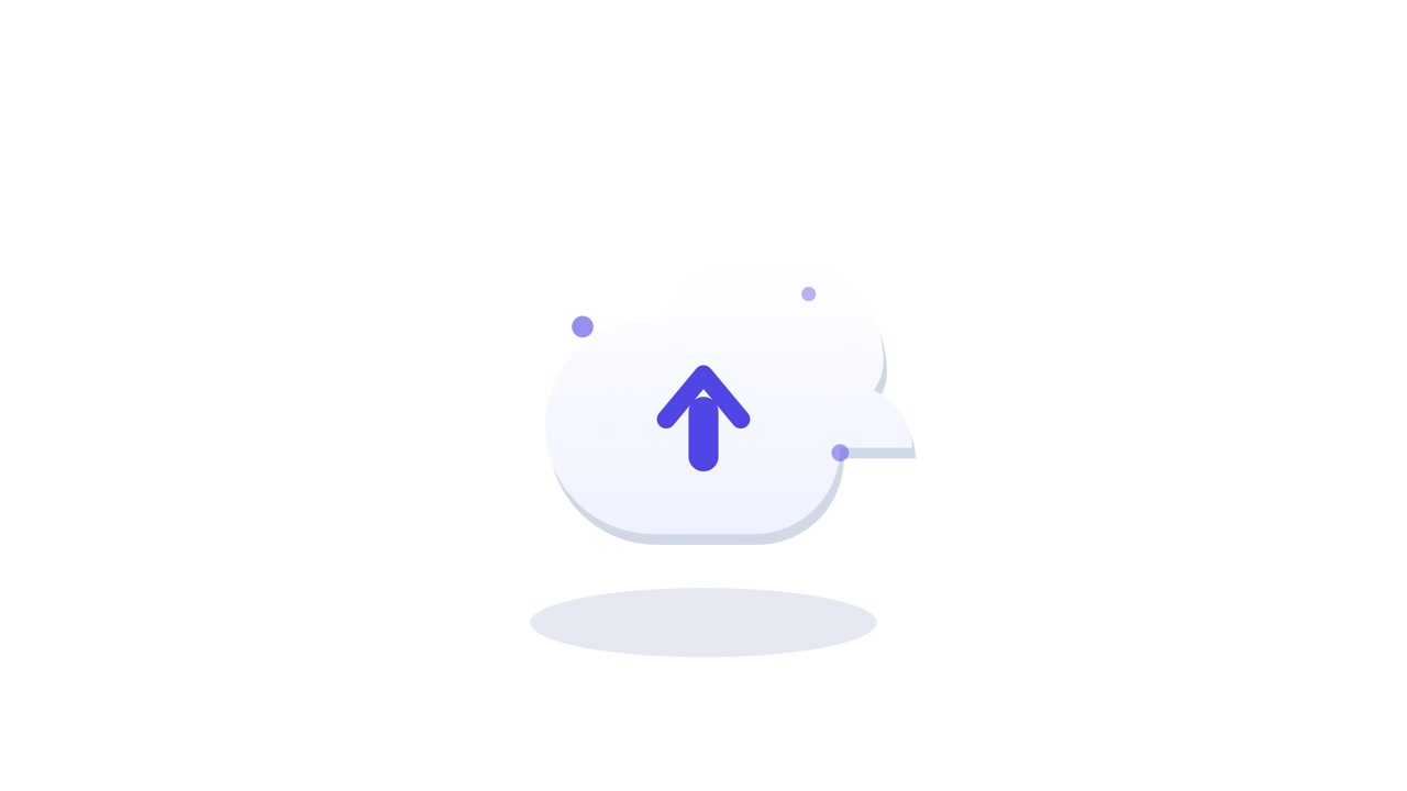 Animated Upload Icon Inside a Speech Bubble