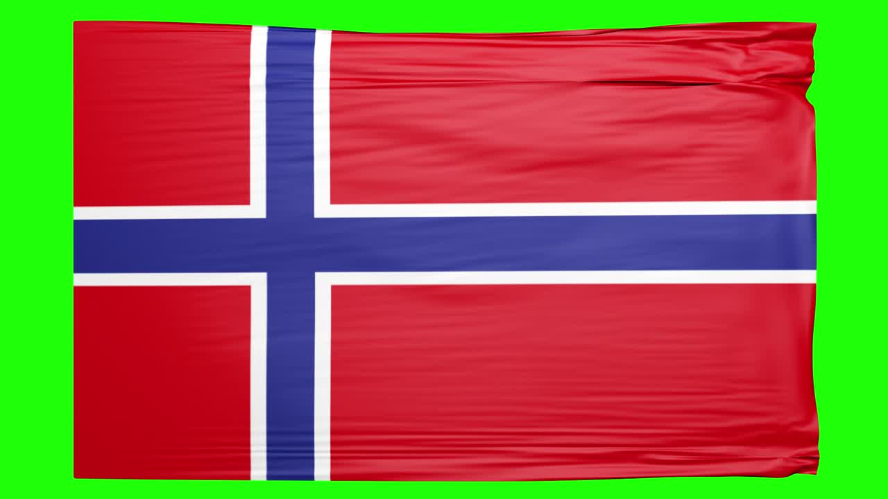 -bandera ondeante de noruega en pantalla verde-1920x1080, 3d