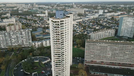 horizons towers residential skyscraper and urbanscape, ille-et-vilaine, france