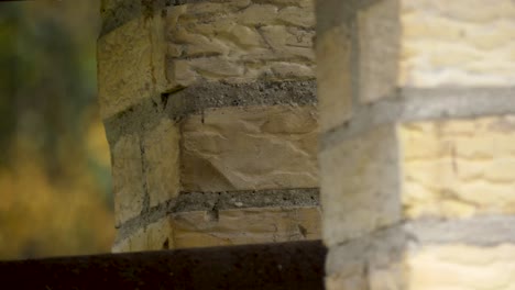 detail of brick on water well in the farm, europe