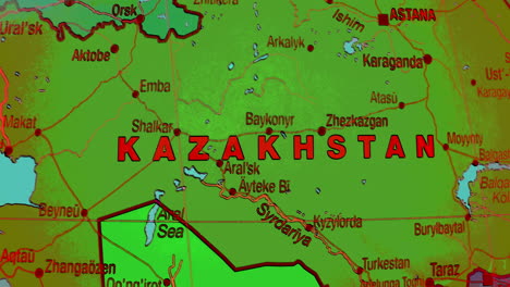 political map of kazakhstan