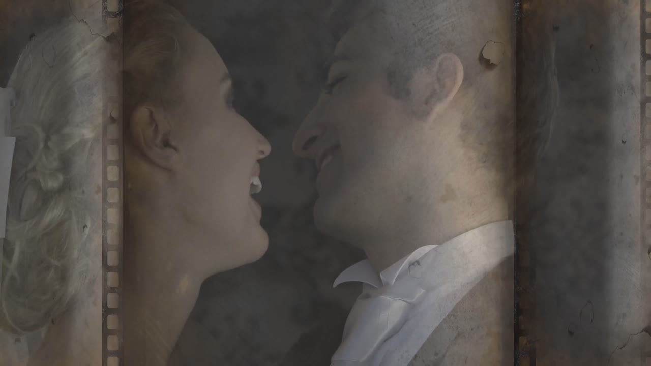 미소 짓는 백인 부부 에 대한 빛 의 반점 들 의 애니메이션