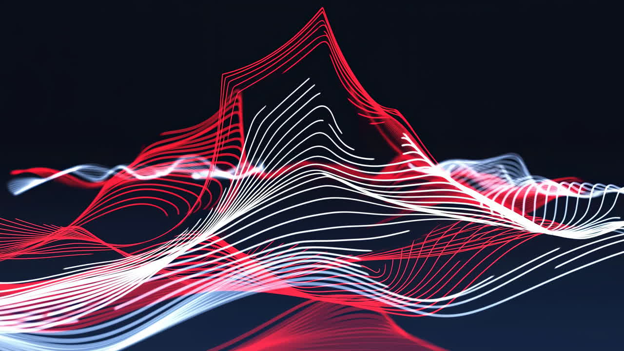 Linee astratte dinamiche rosse e bianche che scorrono