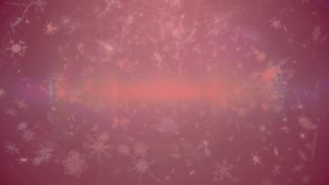 Animation-of-snow-falling-over-background-with-red-filter