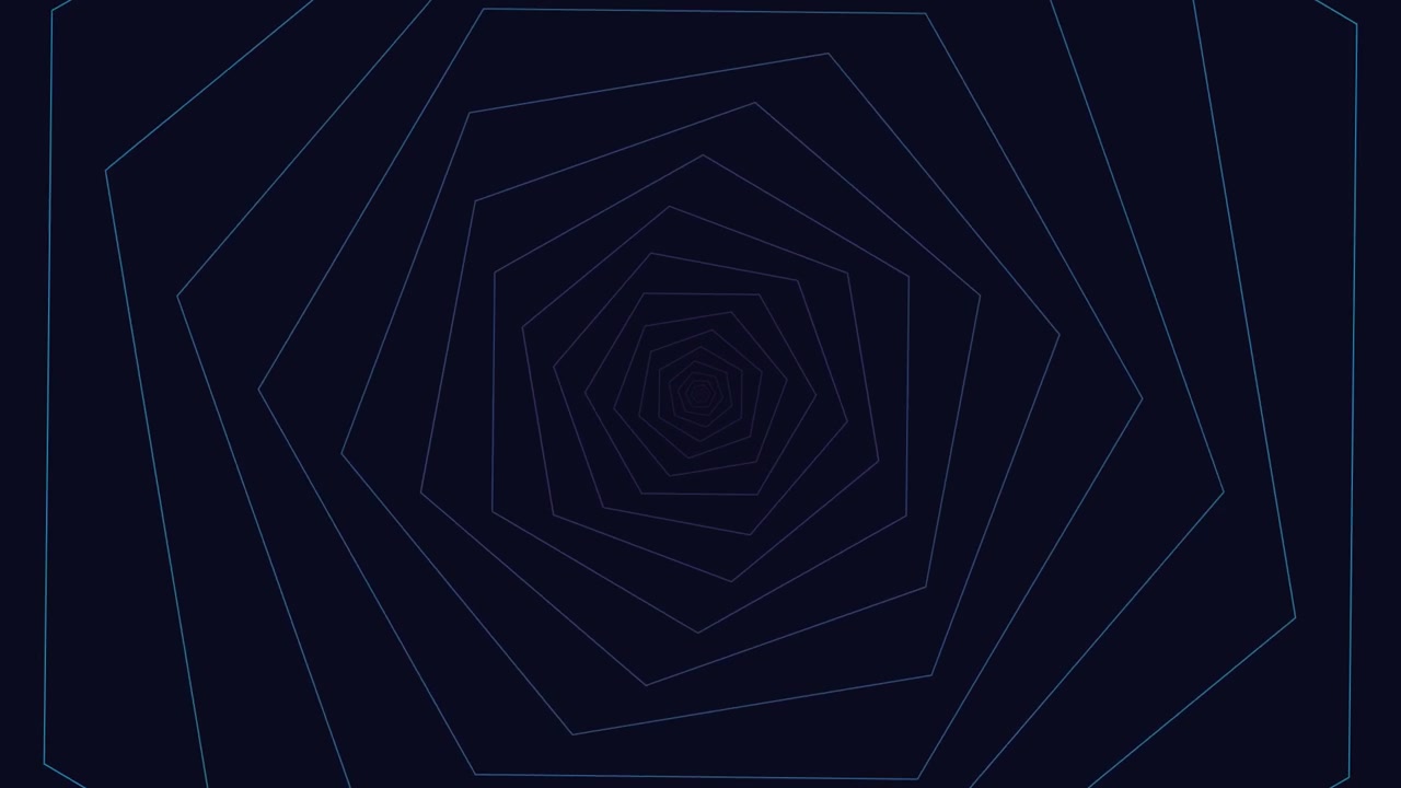 Abstract Geometric Tunnel of Rotating Hexagons