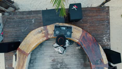 top shot of a dj entertaining visitors at a resort in akiin beach, tulum, mexico