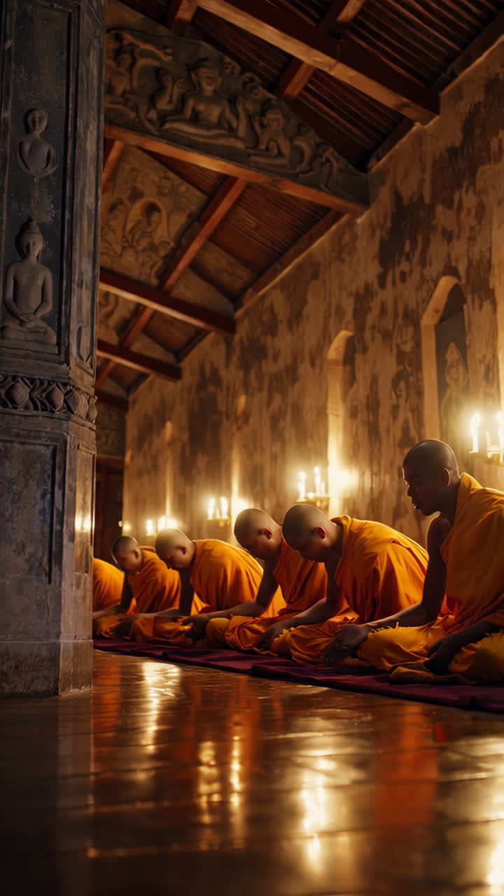 Buddhist Monks in Meditation