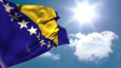 bosnia national flag waving