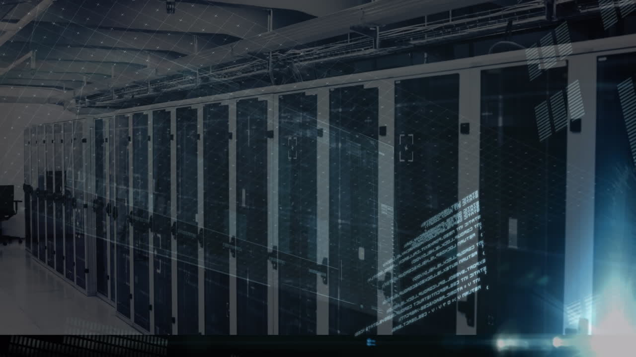 Animazione dell'elaborazione dati su server di computer