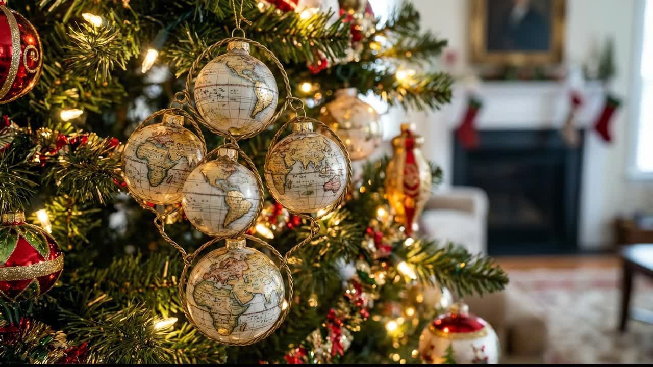 Christmas Tree Decorated with Globe Ornaments