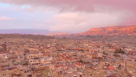 cappadocia town at sunset