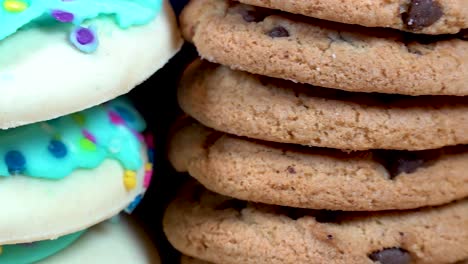 stacks of delicious sweet cookies close up