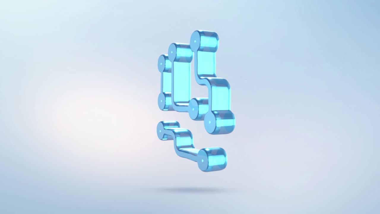 Animation sign microchip icon with alpha channel. Rotating isolated circuit board