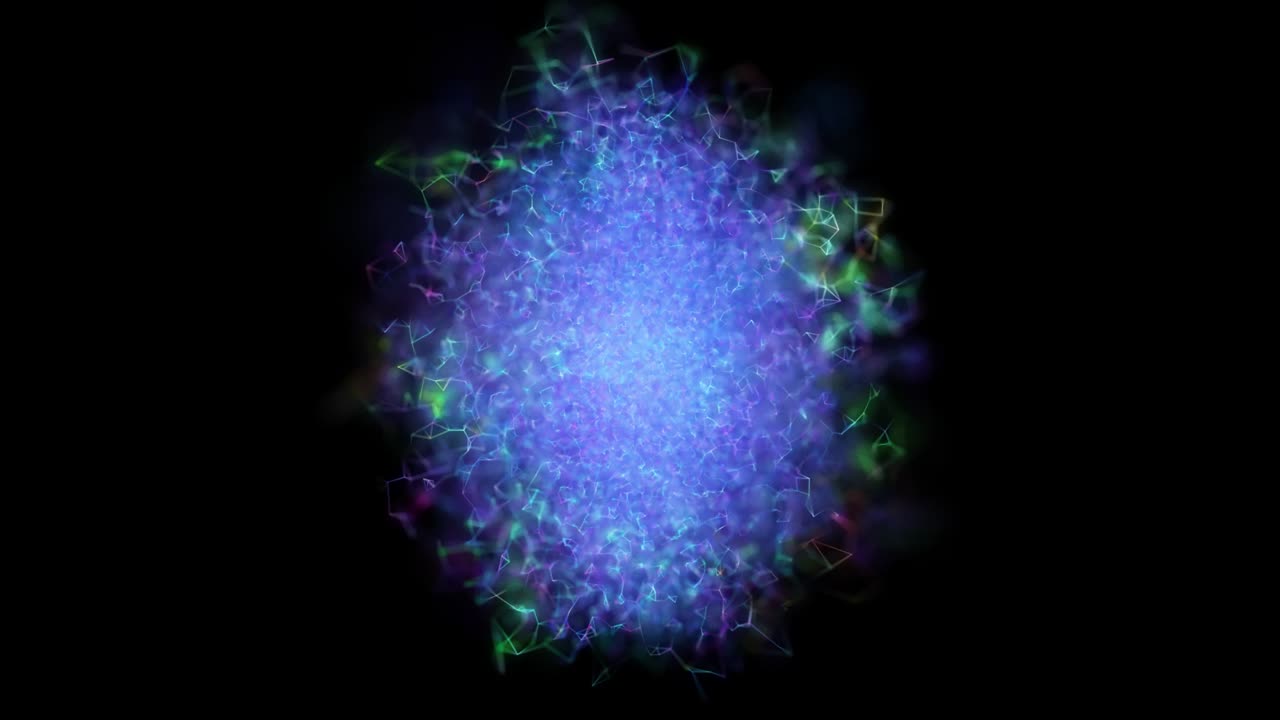 bucle cg de puntos en movimiento irregular y líneas que los conectan