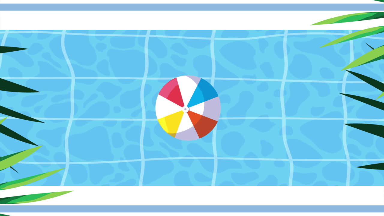cena da temporada de verão com balão na piscina
