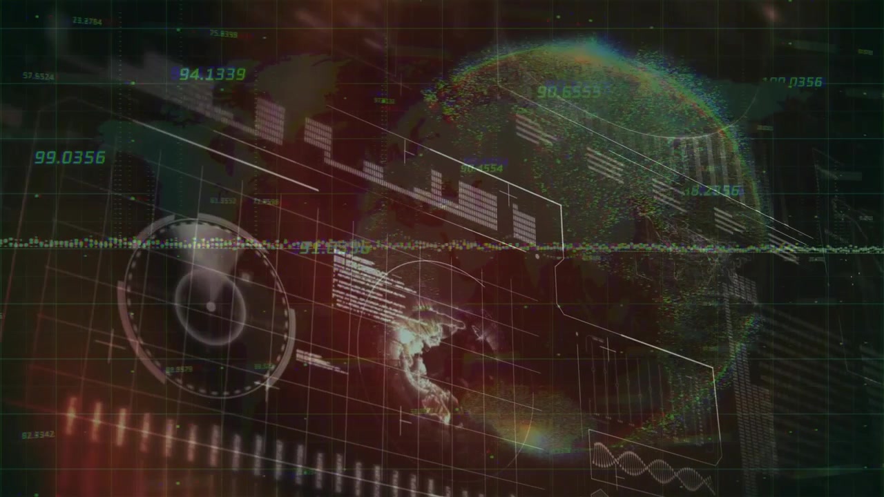 Digital Globe and Data Analytics Interface Overlay