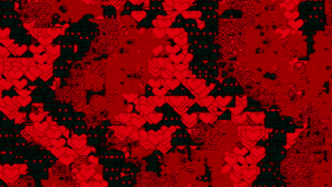 red hearts pattern