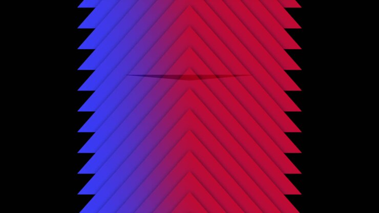 Gradient blue and red triangles pattern
