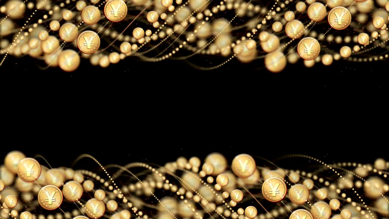 원 동전, 통화, 돈 기호, 애니메이션, 렌더링, 배경, 루프