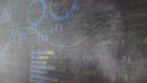 animación del procesamiento de datos financieros y polvo blanco.