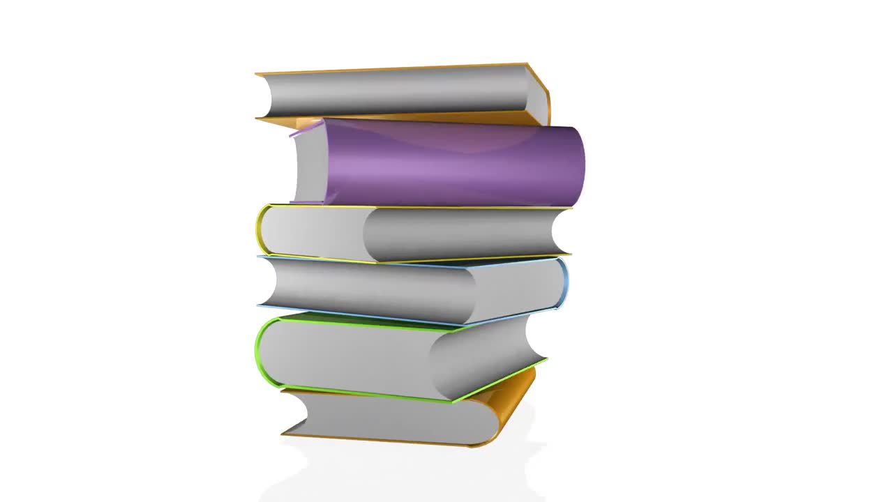 Animation of books building a tower