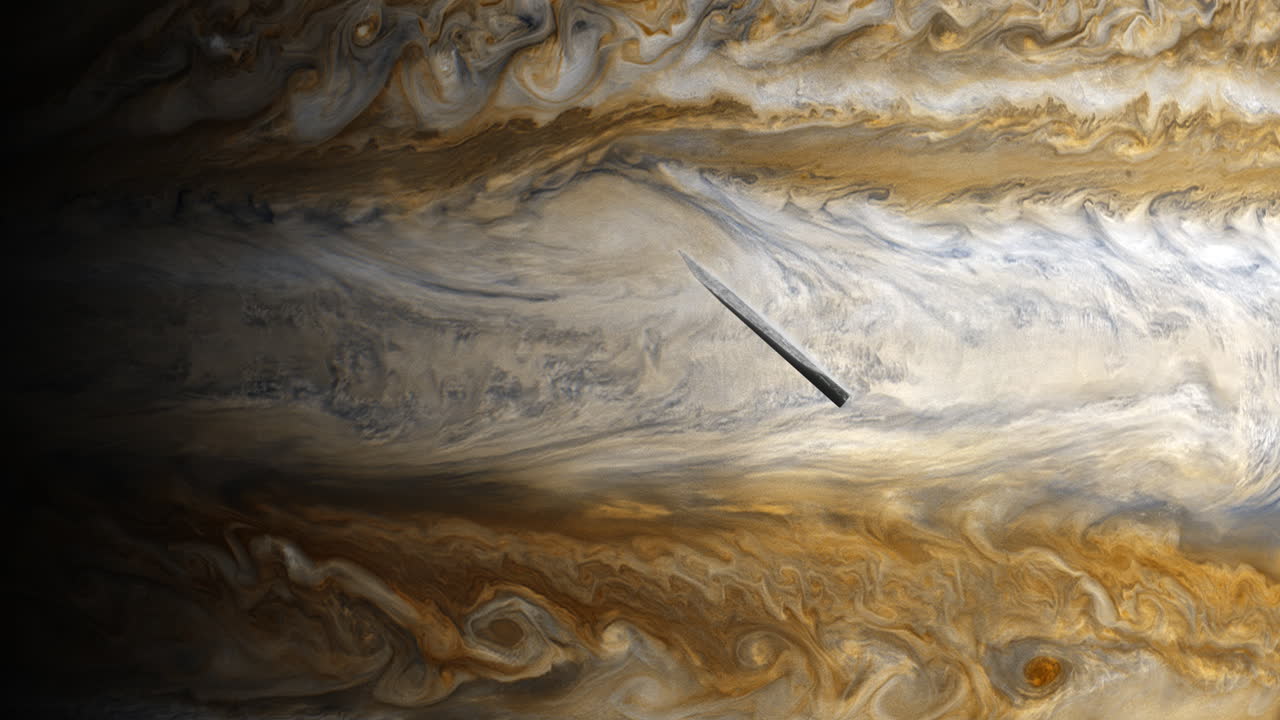 Juno Spacecraft Over Jupiter's Atmosphere