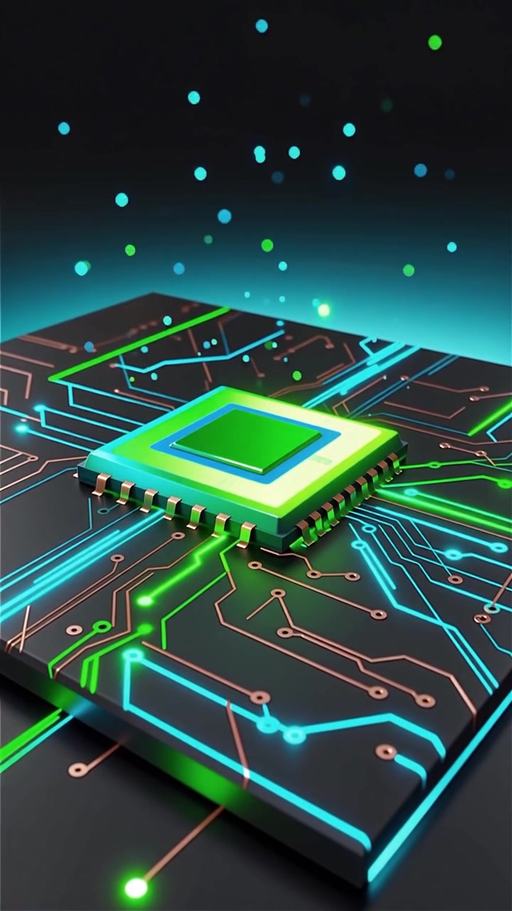 Futuristic AI Chip Motherboard Technology Background