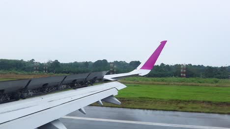 airplane wing during landing or takeoff