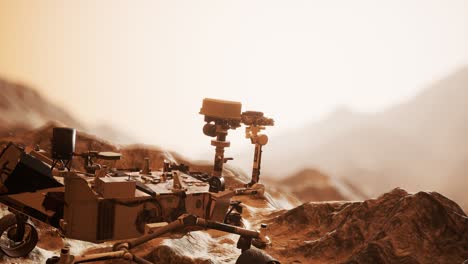 Curiosidad-Mars-Rover-Explorando-La-Superficie-Del-Planeta-Rojo