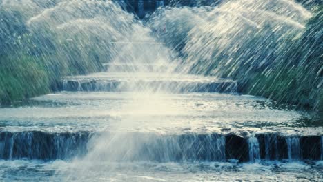 splashing water. fountains on the eur park in rome, italy