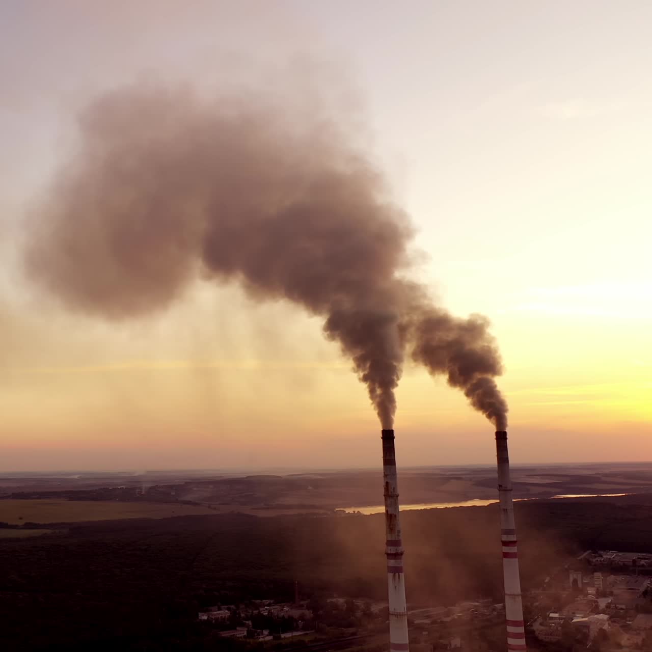 View of pipes with smoke