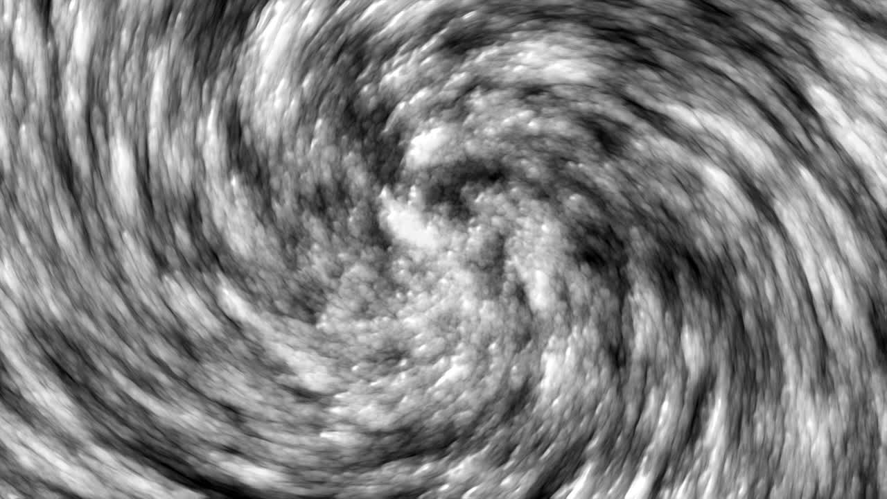 3d 렌더링: 검은 바탕에 밀집된  구름의 컴퓨터 생성 회전 애니메이션