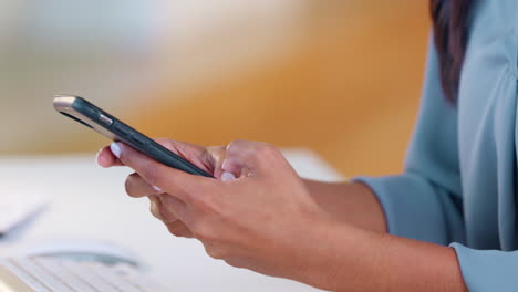 trendy woman texting a message on social media