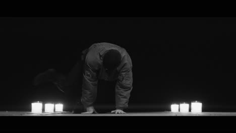 breakdancing performance in monochrome