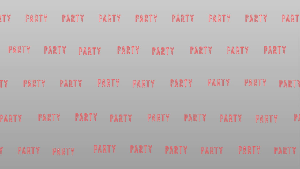Animation of multiple party text over grey background