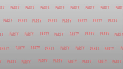 animation of multiple party text over grey background